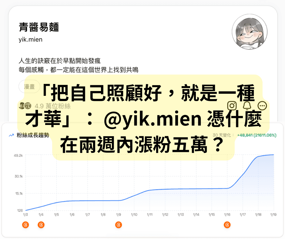 「把自己照顧好,就是一種才華」:@yik.mien 憑什麼在兩週內漲粉五萬?